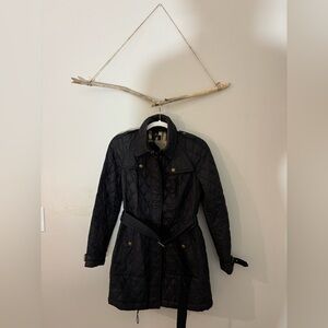 Burberry Black Quilted Trench Coat